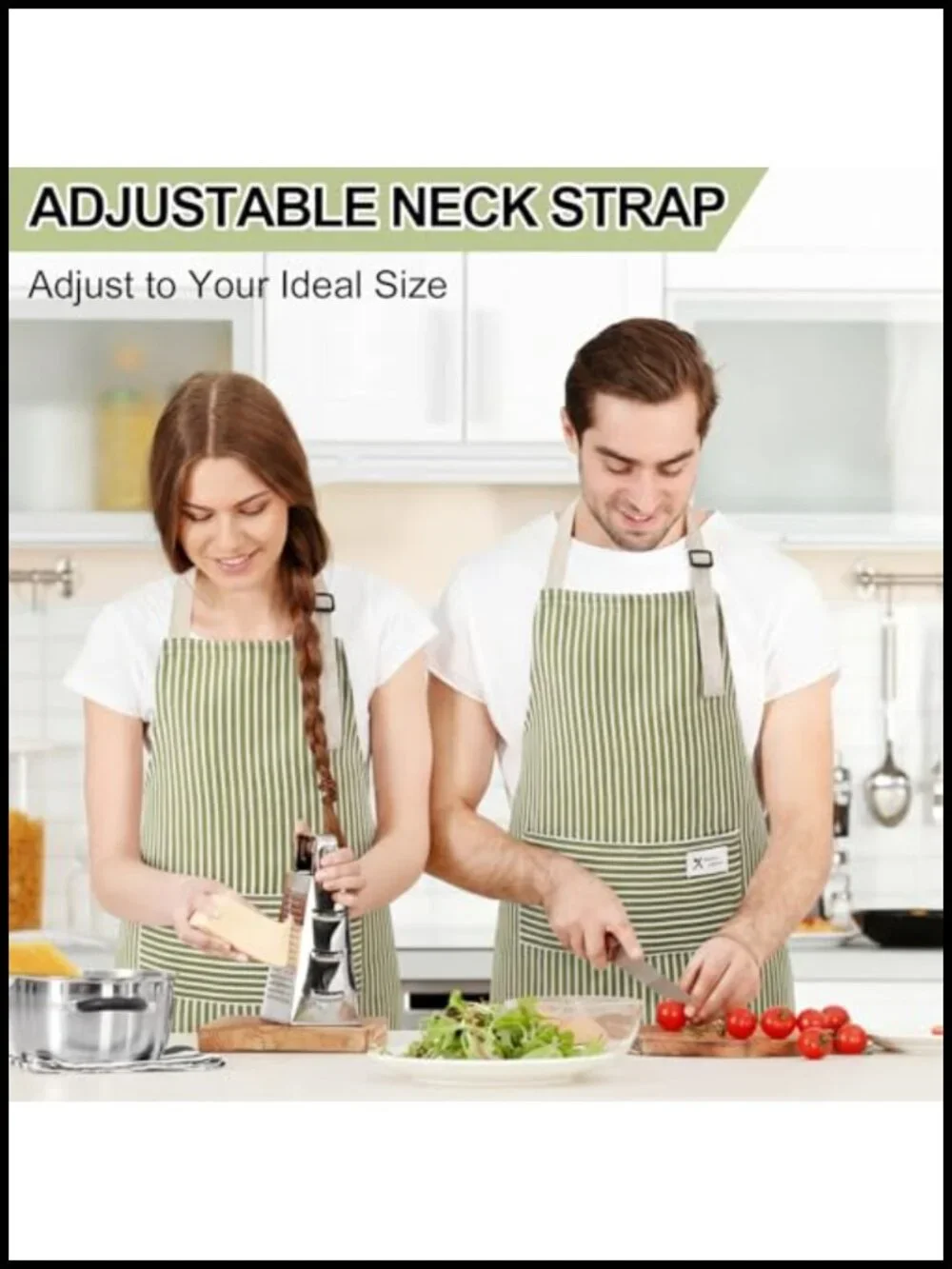 24 Cotton Blend Bib Aprons Set Adjustable Neck Strap Kitchen Cooking Unisex Bulk